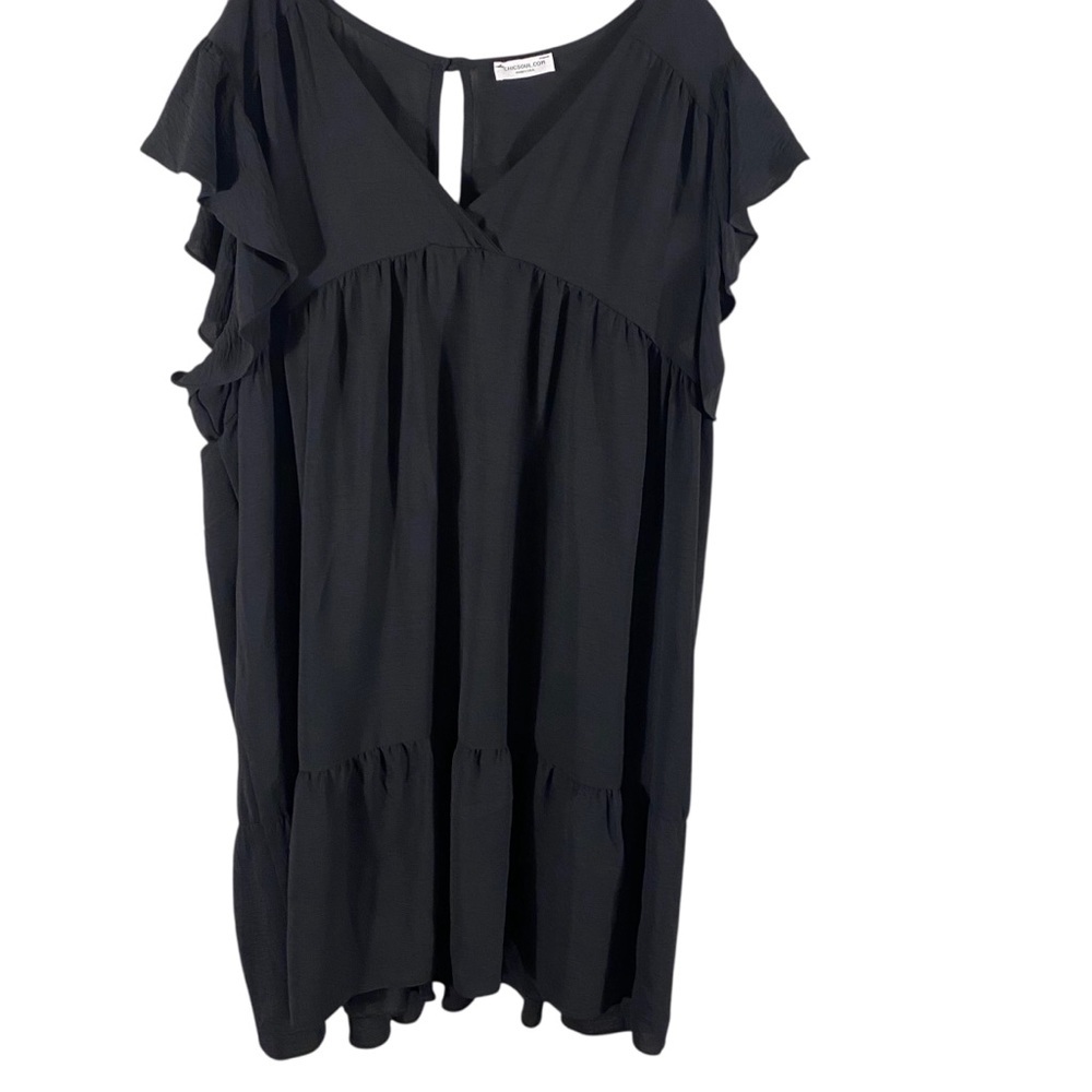 Chic Soul Black Ruffle Dress Sz 3X